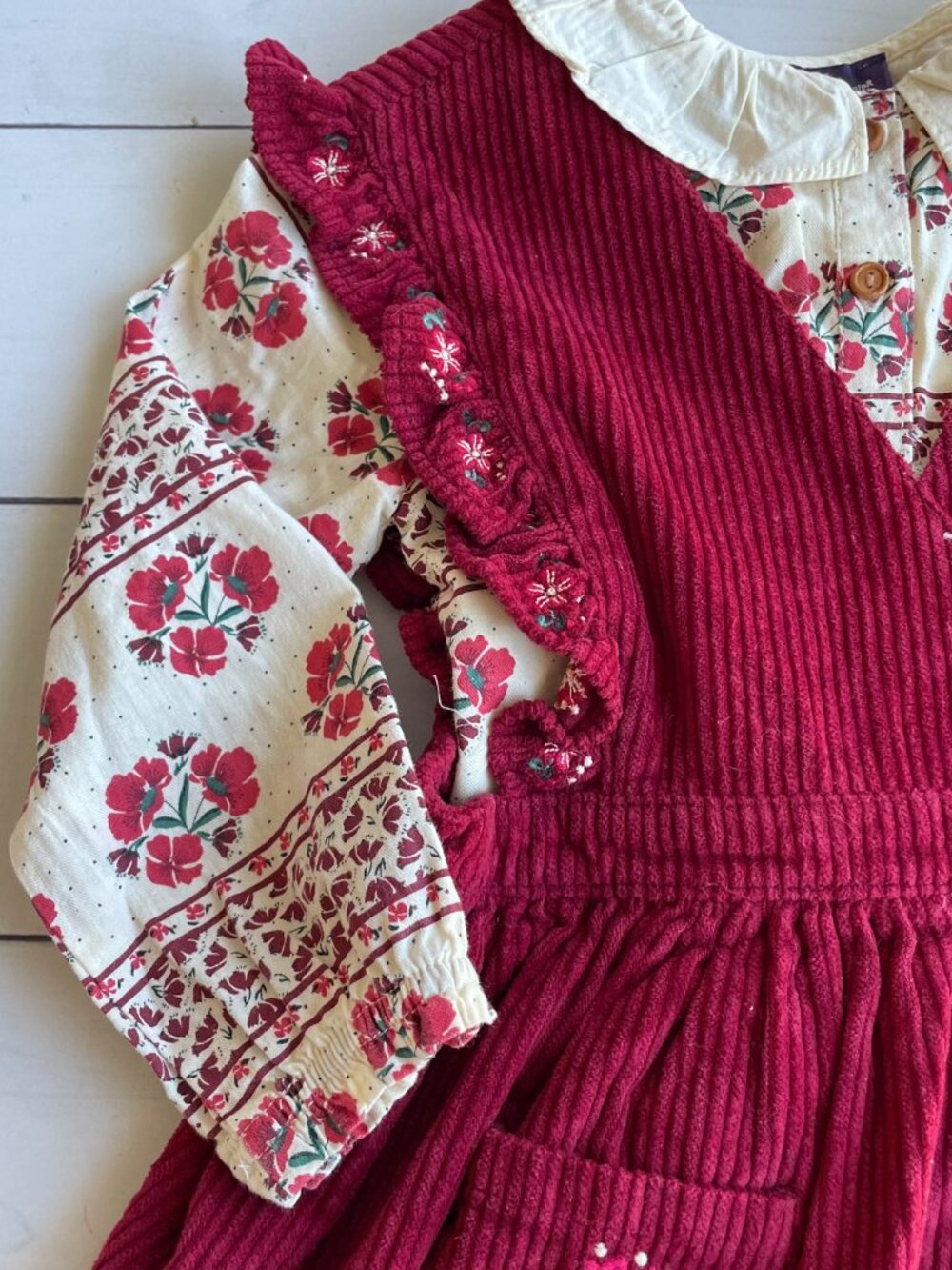 Entire Closet $5! SerGent Major Girl's Corduroy Jumper Dress w/ Peter Pan Collar - Picture 4 of 11